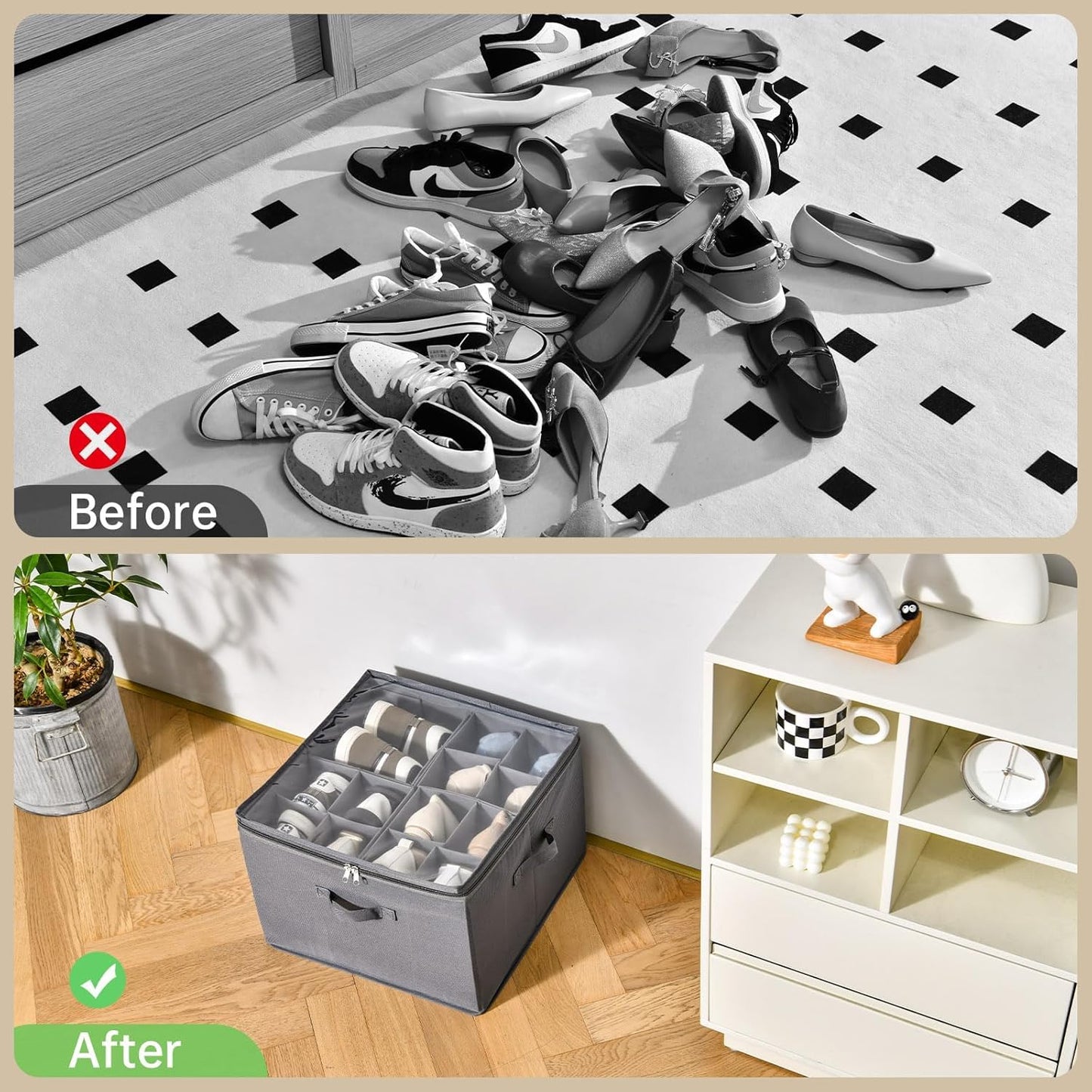 2 Pack Shoe Organizer for Closet