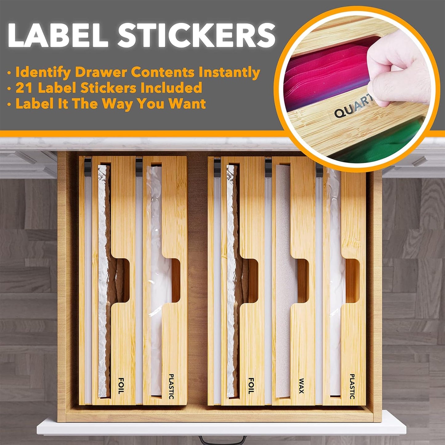 3 in 1 Wrap Organizer with Cutter and Labels