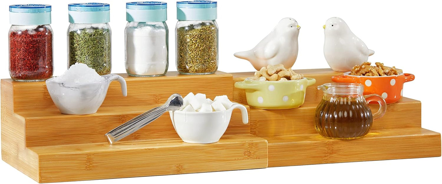 Bamboo Expandable Spice Rack Organizer