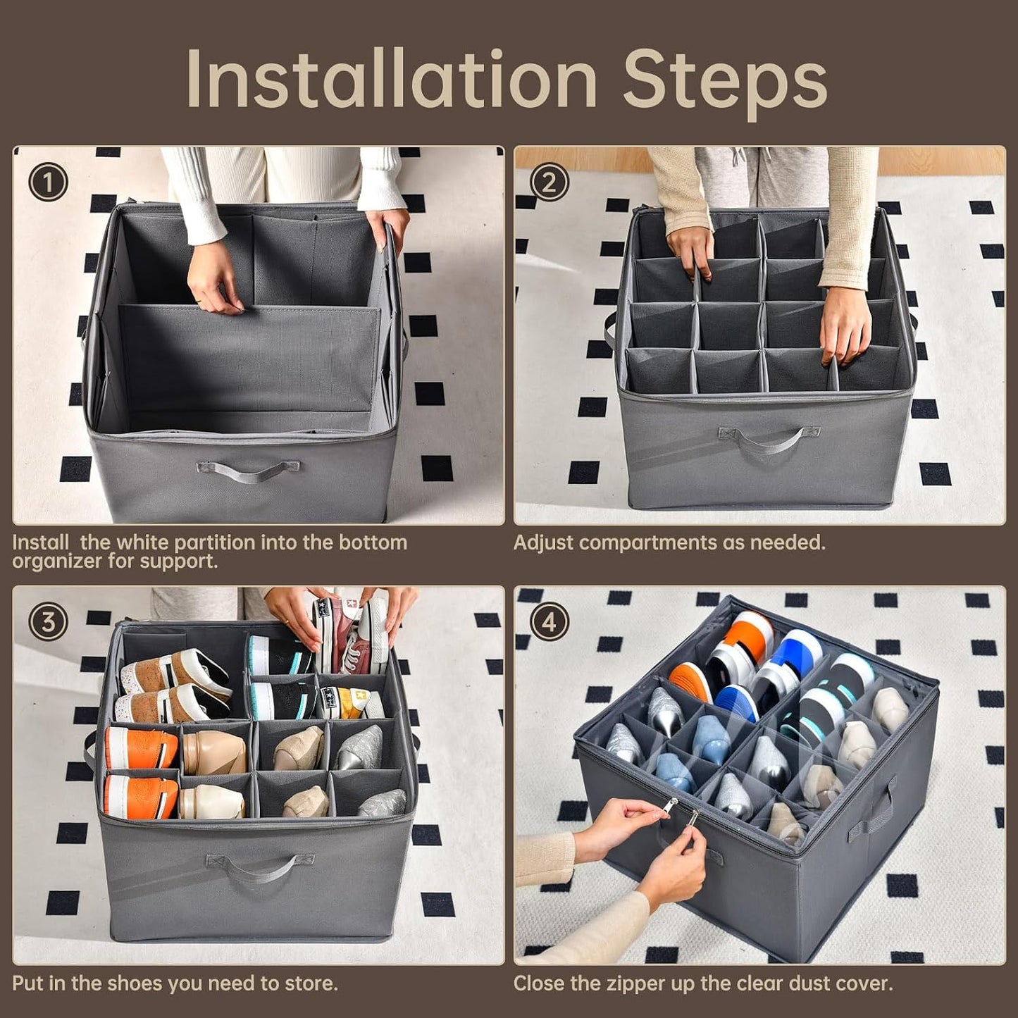 2 Pack Shoe Organizer for Closet