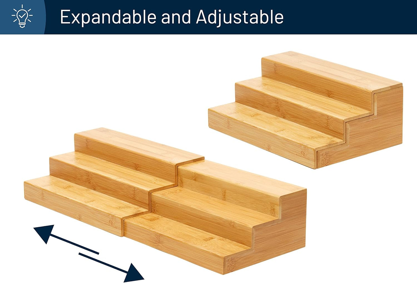 Bamboo Expandable Spice Rack Organizer